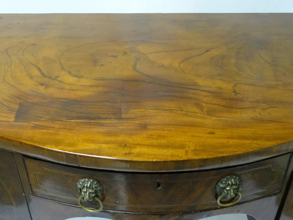 RARO APARADOR ANTIGUO 18 c. GEORGE III CAOBA CON INCRUSTACIONES BLANCO HEPPLE c .1780 Foto 2 de 4