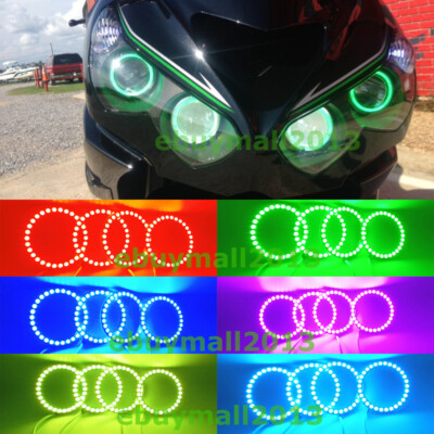 BT RGB Halo Ring for Kawasaki Ninja ZX14R ZZR1400 12-20 Headlight