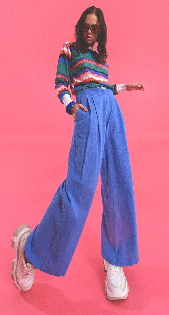 Lili Sidonio for Molly Bracken Blue Pants Large eBay