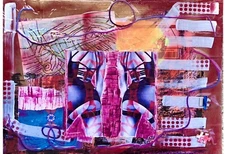 Graffiti Collage Art Modern Abstract Painting Figurative Original Handmade Raw