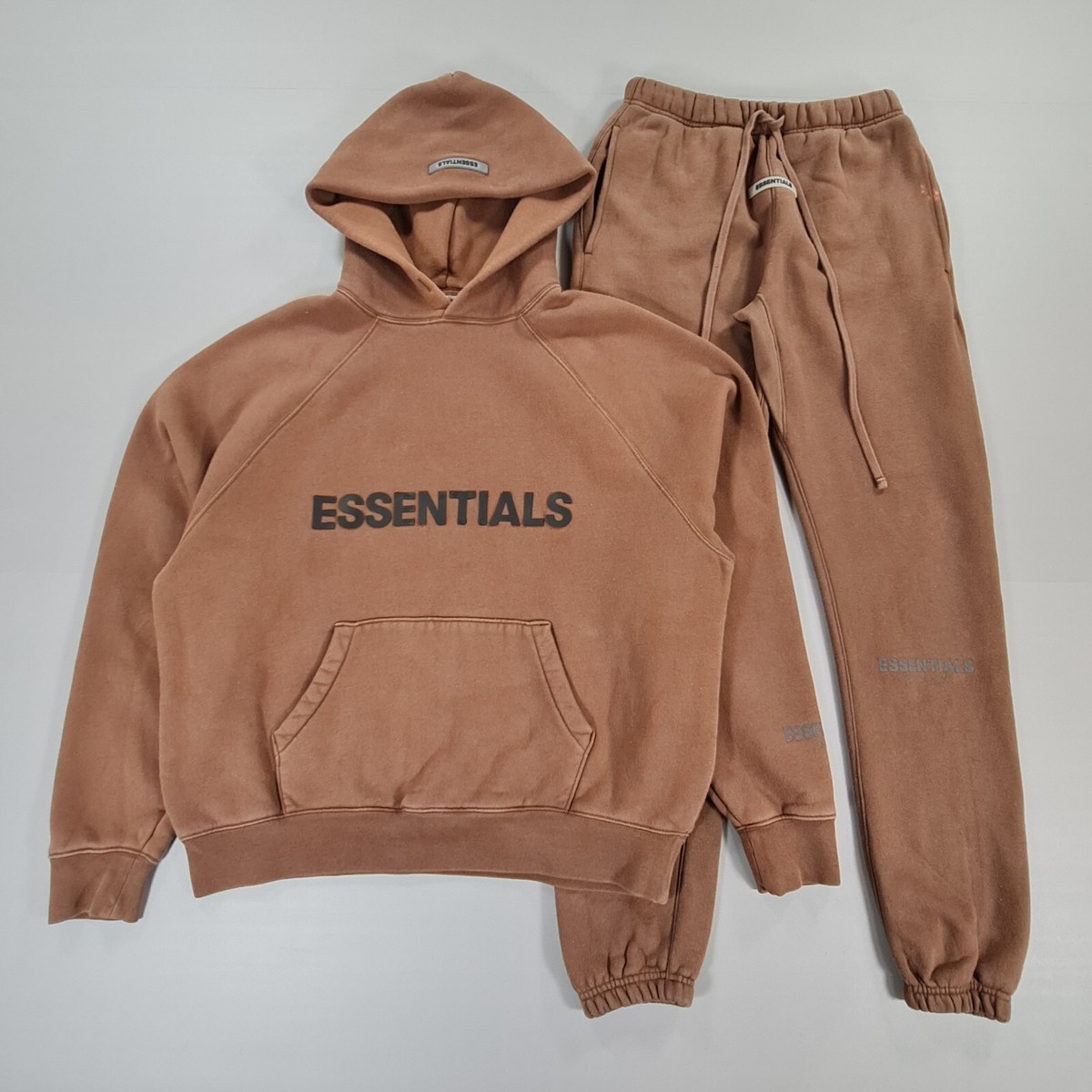 Fear Of God Essentials Mens Tracksuit Brown XS Hoodie & Joggers