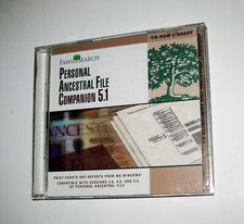 2001 FamilySearch Personal Ancestral File Companion 5.1 CD-ROM 50128 Windows 95