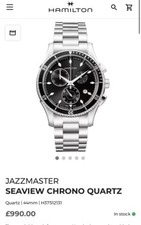 Hamilton Jazzmaster Seaview Mens Watch Rrp £999