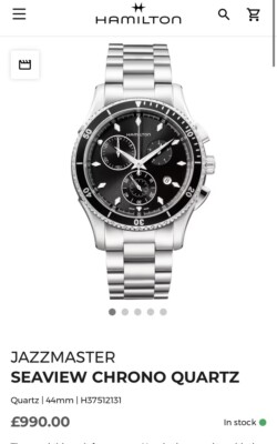 Hamilton Jazzmaster Seaview Mens Watch Rrp £999