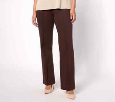 Denim  Co Signature Easy Flex Twill Wide Leg PullOn Trouser Brown 3X A628078