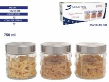 x Set 3 Tris Barattoli Con Coperchio Vetro Contenitori Pasta Biscotti 750ml dfh