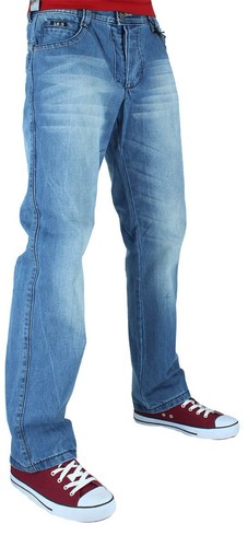 Men’s Comfort Fit Denim Jeans – Straight Leg Jeans Dark & Stone Wash Blue - Picture 4 of 9