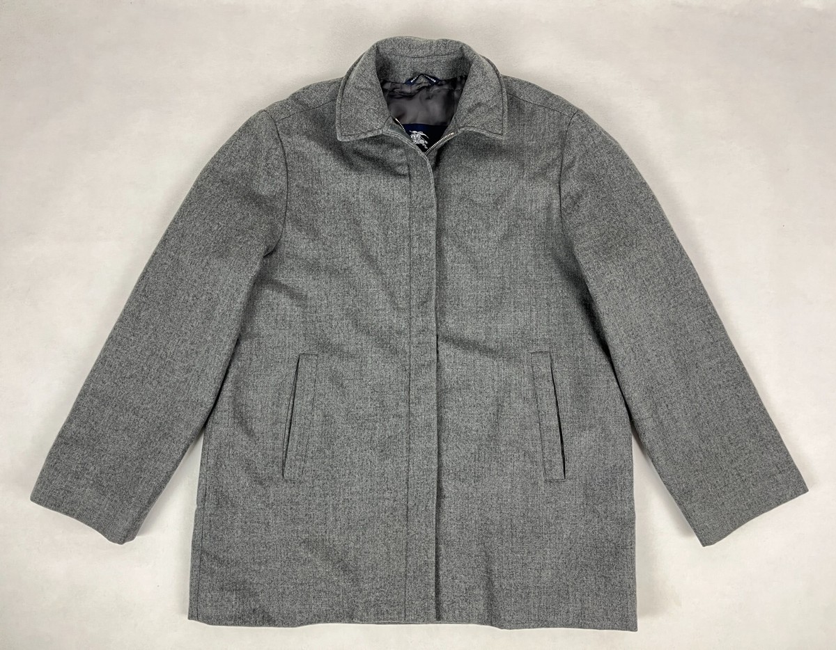 BURBERRY London Wool Hooded Jacked Nova Check Zip Grey Sz M/L #97