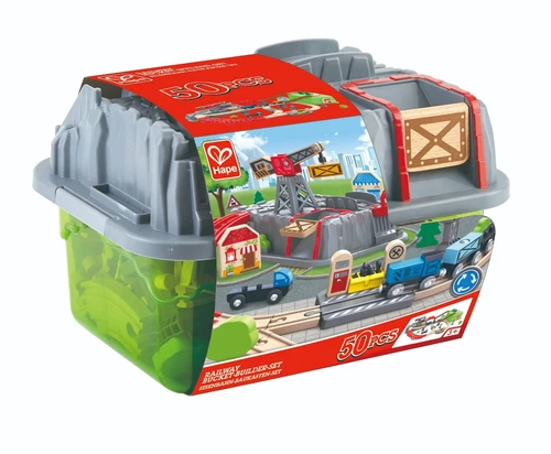 HAPE HOLZ EISENBAHN BAUKASTEN SET E3764  50tlg. OVP/geprüfte Retoure unbespielt
