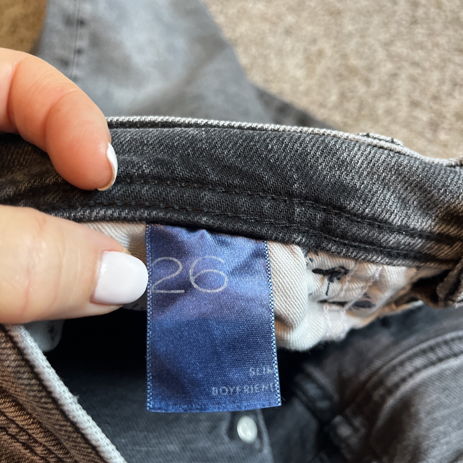 Pilcro and the Letterpress Jeans Womens 26 Black Slim Boyfriend Denim 28x28.5 - View 6