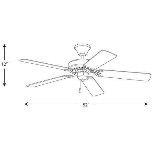 Progress Lighting Ceiling Fans Without Lights Angled Mount MDF in Brushed Nickel - Picture 6 of 12