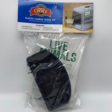 Plastic Carrier Airline Travel Kit Divided Bowl Live Animal Stickers ID Label