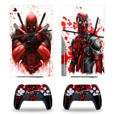 PS5 Slim Disk Console Controller Vinyl Skin Decal Sticker DP Super Hero Deadpool