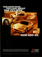 1999 Mitsubishi Eclipse GS Sports Package Turbo Spoiler Photo VINTAGE PRINT AD
