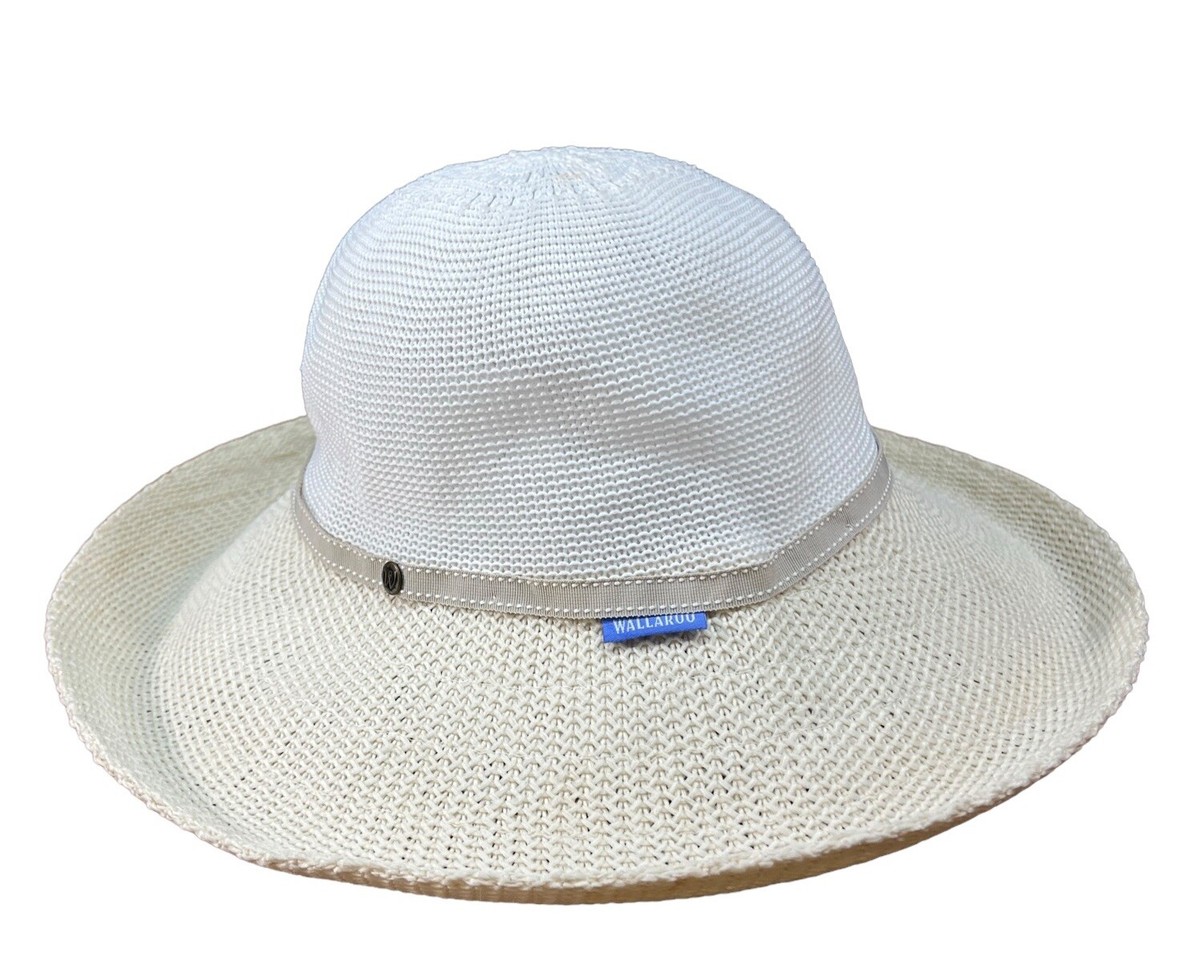 WALLAROO HAT Two-Toned Victoria White/ Tan Adjustable Packable Hat Women