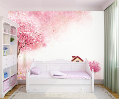 3D Rosa Sakura ZHUC17067 Tapete Wandbild Fototapete Abnehmbarer Ann