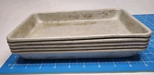 Lot Of 5 Eighth Size Aluminum 9 1/2" x 6 1/2" Bun Sheet Baking Pan Serving Tray