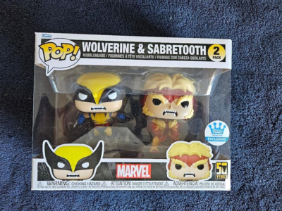 Funko Pop! Funko Shop Exclusive WOLVERINE &SABRETOOTH 2-Pack, FREE 