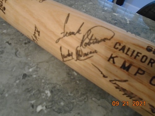 1974 ANGELS SIGNED BAT KMPC RADIO GIVE AWAY FRANK ROBINSON AND 14 OTHERS - Picture 2 of 12
