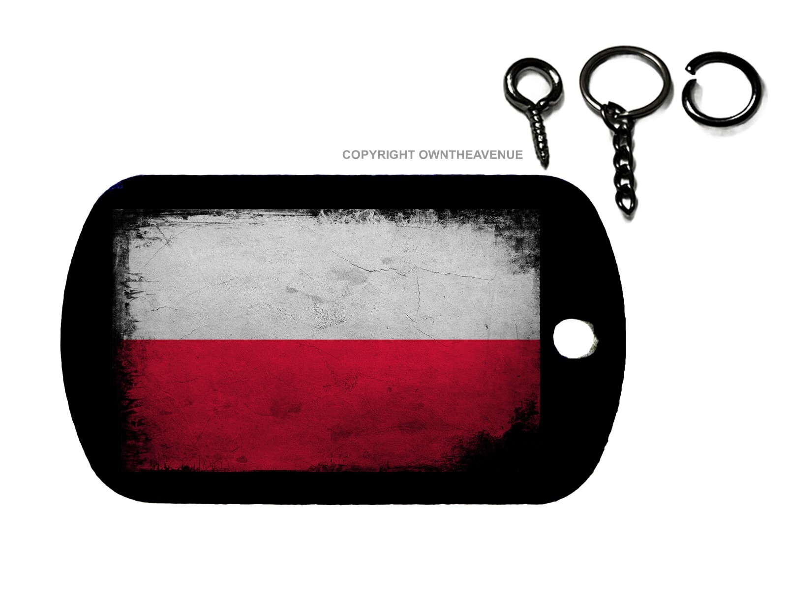 Poland Polish Polska Polski Flag Europe Vintage Style Keychain Necklace ...