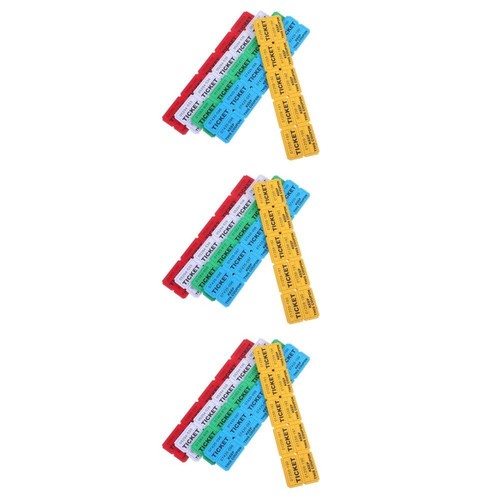 Set of 3 Colorful Entrance Tickets Baby Chinese Raffle Classroom Reward
