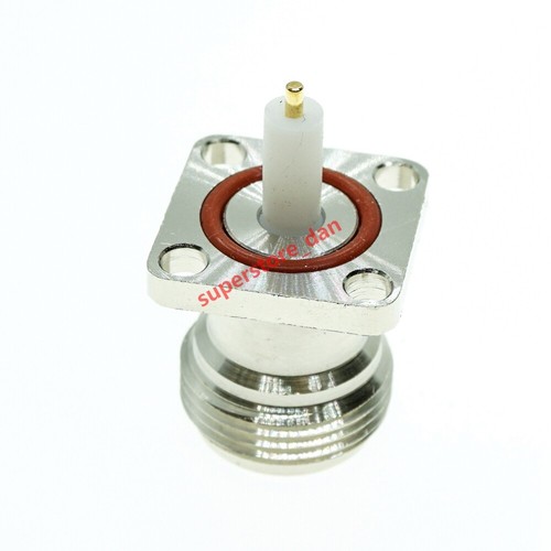 1X N female Jack 4 Hole flange panel Mount solder 17.5X17.5 RF Coax connector - Picture 4 of 6