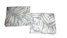 TOMMY BAHAMA FLOREANNA GRAY WHITE LEAVES 2 King PILLOW SHAMS 20 X 36