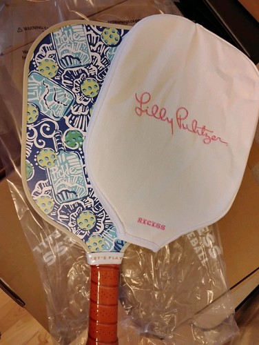 Lilly Pulitzer X Recess Pickleball Spearmint Oversize Kiss My Tulips Racket Blue - Picture 5 of 7
