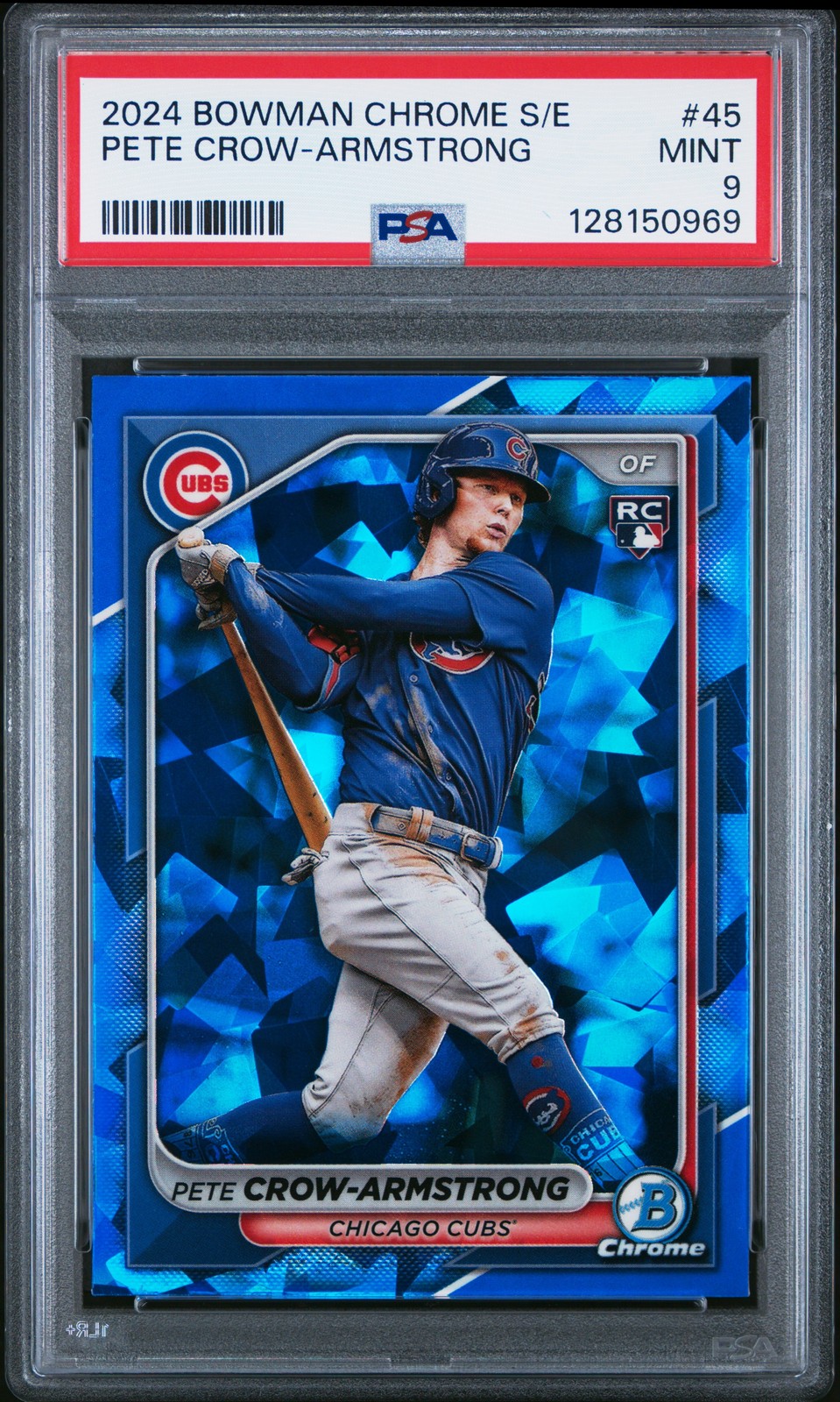 Pete Crow-Armstrong 2024 Bowman Chrome Sapphire #45 PSA 9 Mint Rookie Cubs