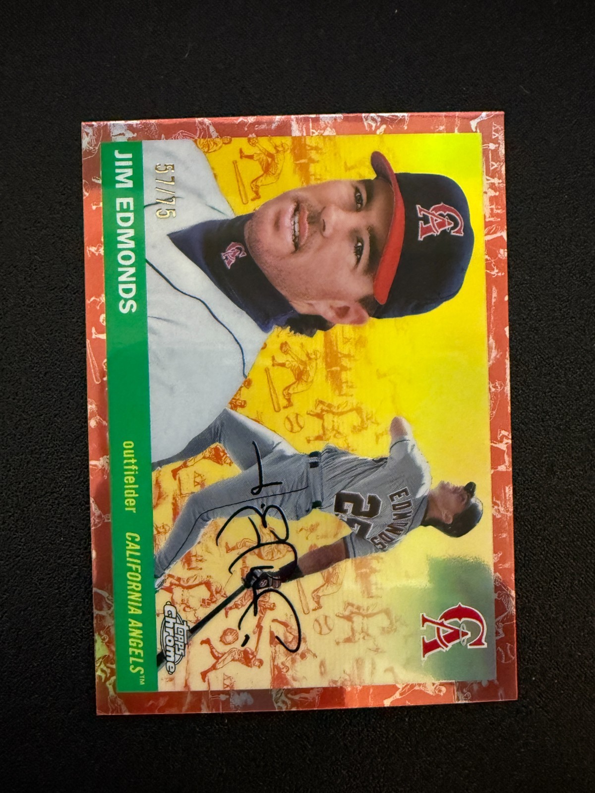 2025 Topps Chrome Platinum Jim Edmonds Toile Cream Rose Gold Refractor /75 #346