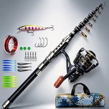 Carbon Fiber Telescopic Fishing Pole Kit Rod ...