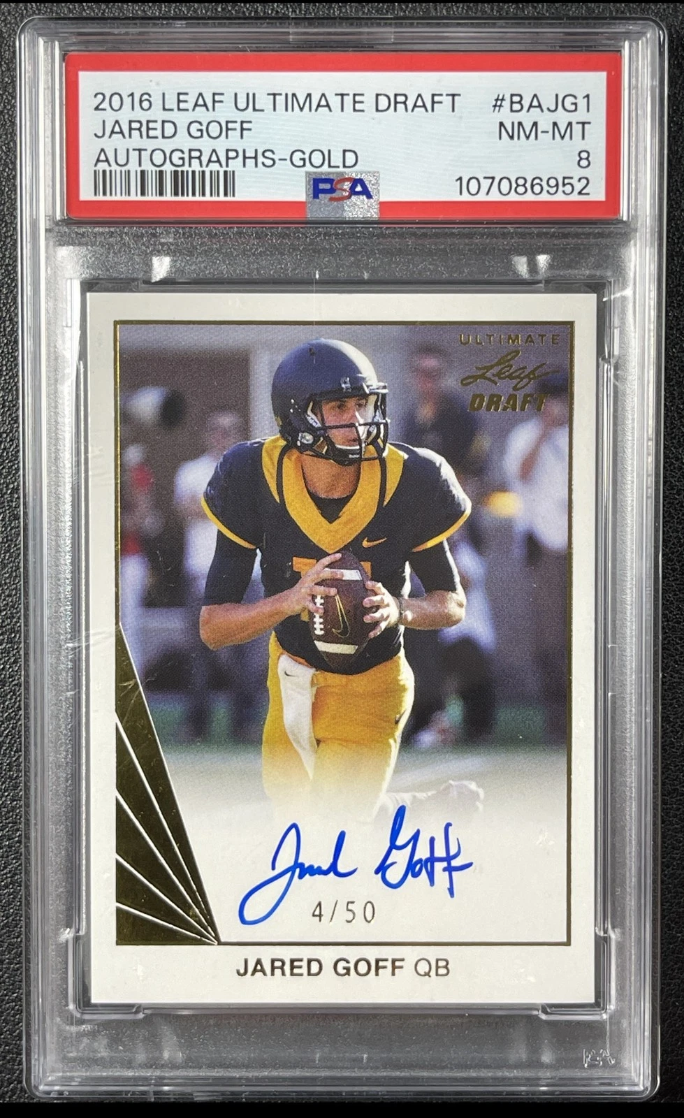 Jared Goff Leaf Ultimate Draft Autographs #BAJG1 Gold