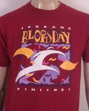 vintage 90s Reebok Bloomsday T-Shirt Spokane WA Finisher Road Race Running USA M