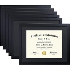 ELSKER HOME 11x14 Diploma Frame 6 11x14 8.5x11 with mat, Black-Black Mat