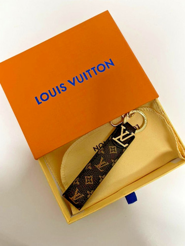 Louis Vuitton Dragonne Key Holder Key Chain LV Monogram Brown + Dust Bag