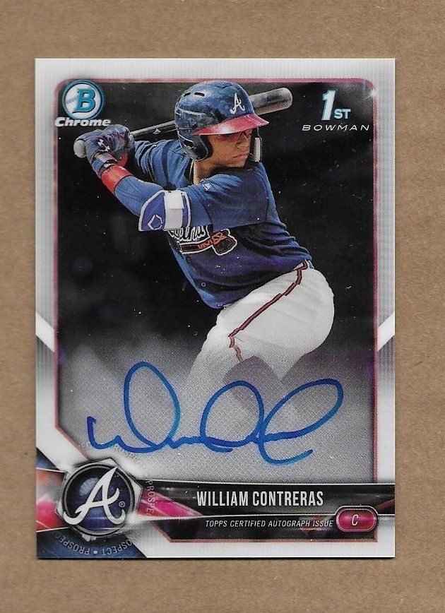 2018 Bowman Chrome Prospects William Contreras Auto Atlanta Braves NO TARIFFS