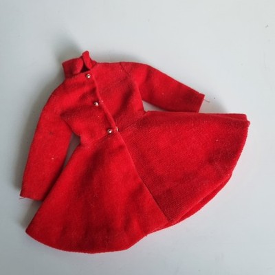 Vintage Mattel Skipper Puppe 1963 roter Mantel 