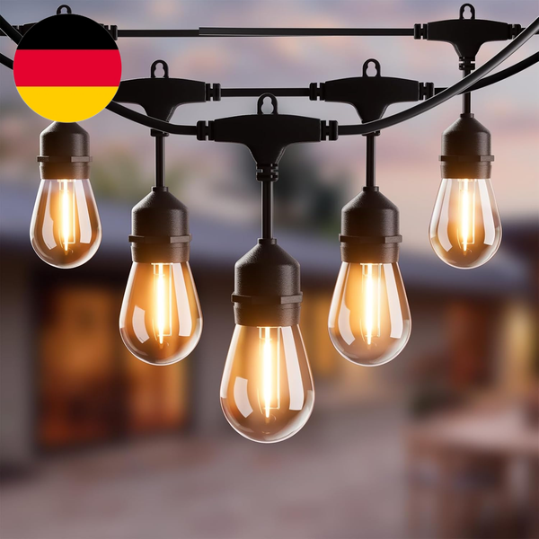 Led Lichterkette AußEn 30M, Led Lichterkette Outdoor, 30+2 S14 Plastik Birne, Wa-image