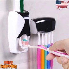 Wall-Mounted Toothbrush  Toothpaste Holder Set With Automatic Dispenser And Cup