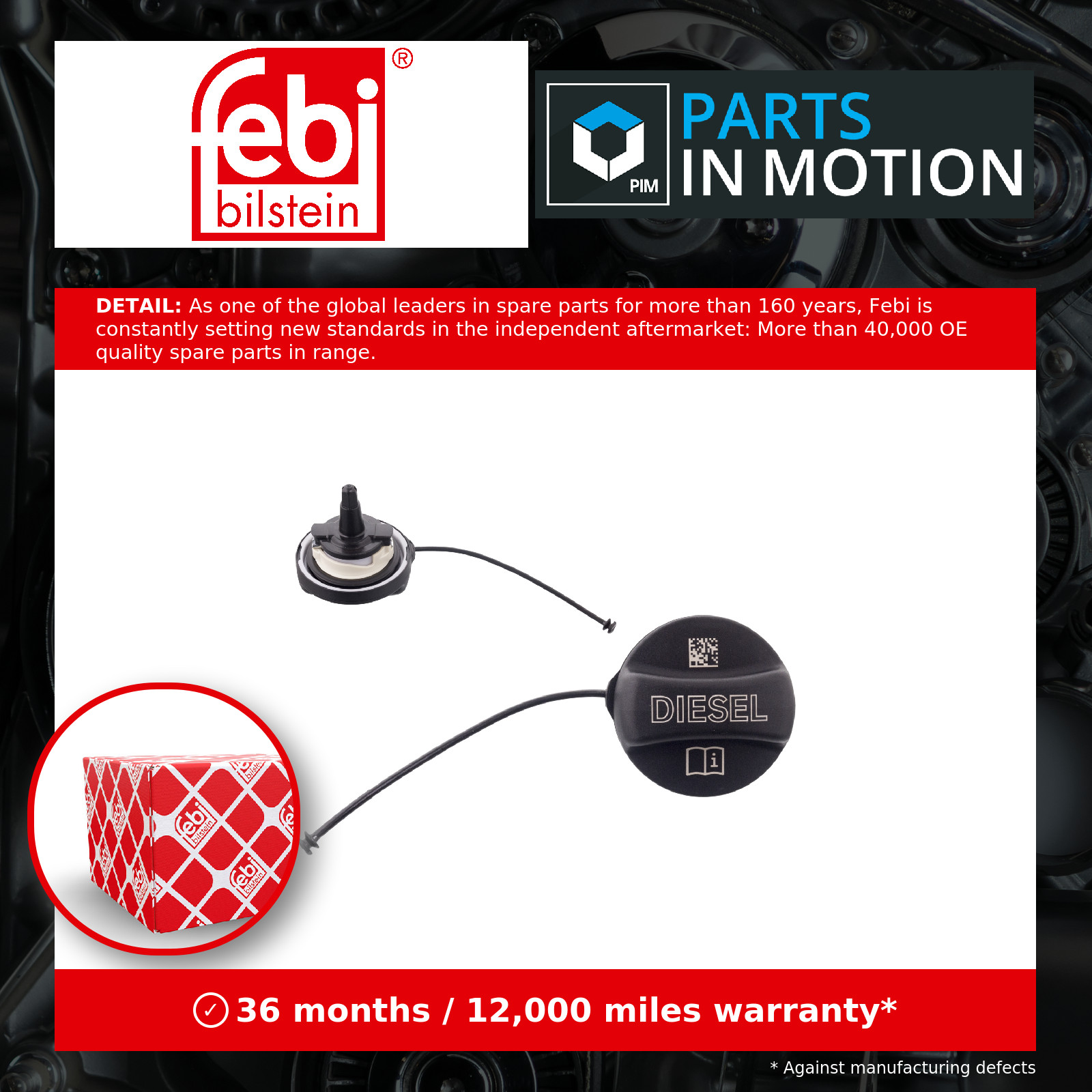 Diesel Fuel Filler Cap fits BMW 318D 2.0D 05 to 20 N47D20C 16117193381 Febi New - Image 18