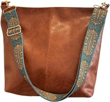Hobo Crossbody Bag for Women Vegan PU Leather Shoulder Purses Brown Stylish...