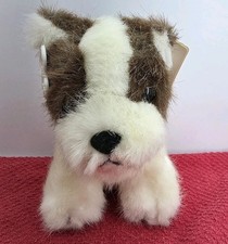 VTG Russ Berrie Tippy Puppy Dog Plush 6 Brown White Stuffed Animal W/Tags 7627