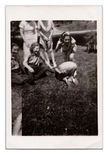 Girls Spanking a Bottom - 1940s Snapshot - Collective Joy in Public Humiliation
