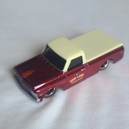 Hot Wheels 1969 Chevy C-10 Diecast Pickup Truck Red Cream 1:64 Red Line Club