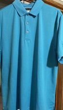 PGA Tour Airflux Men s Golf Polo Blue Teal Large Short Sleeve