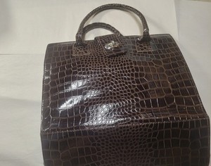 Alligator Handled Purse Leather File Portable Expandable Organizer 21Pocket