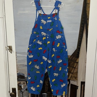 Vintage 90s Oshkosh B Gosh Carters Kennel Klub Dogs Puppy Corduroy Overalls 3T