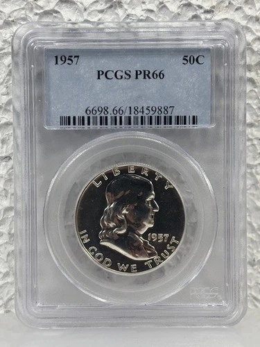 Ben Franklin Half Dollar 1957 PROOF 90% Silver PCGS PR66