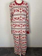Hanna Andersson Women's Size XL Pajamas Set Red Snowflake Organic Cotton