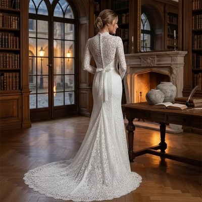 ladies long sleeve cocktail dresses Elegant One Shoulder Long Sleeve Prom Dress With Slit